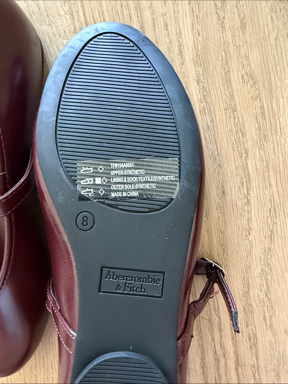 Abercrombie & Fitch Burgundy Mary Jane Flats - Picture 2 of 2